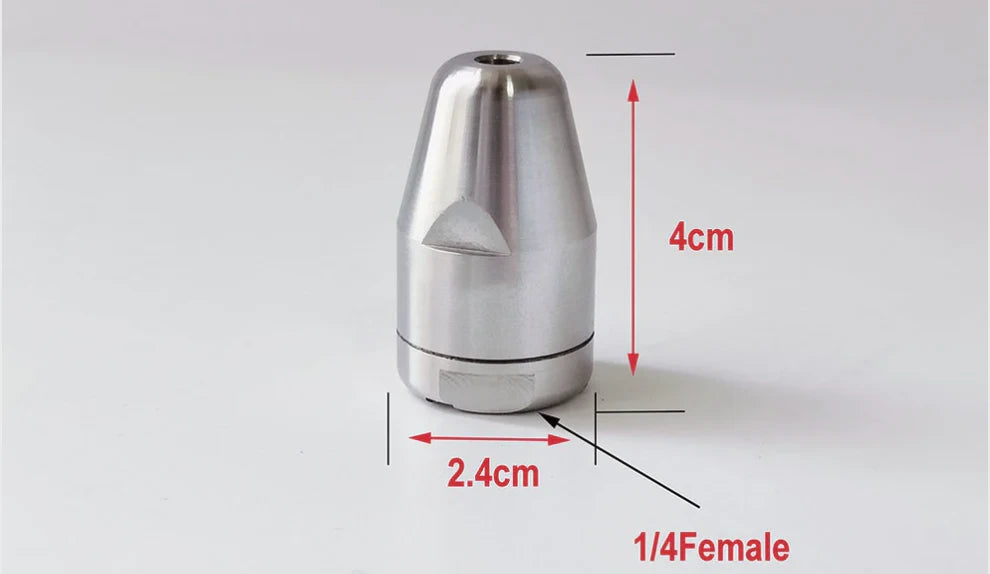 Dimensions buse haute pression 1/4’’ femelle – 24 mm diamètre, 40 mm longueur